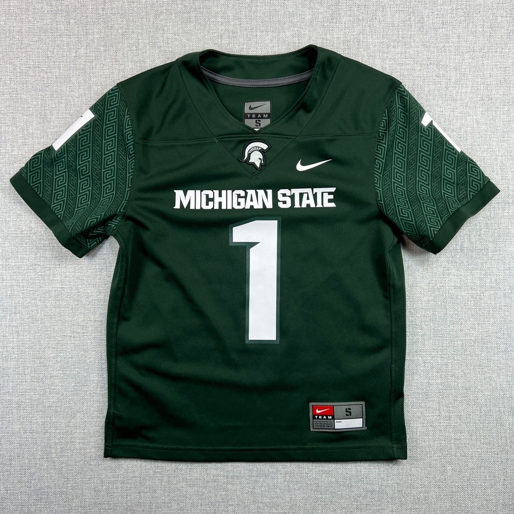 Nike Team Michigan State Spartans Football Jersey Youth Small‎ Green #1 College